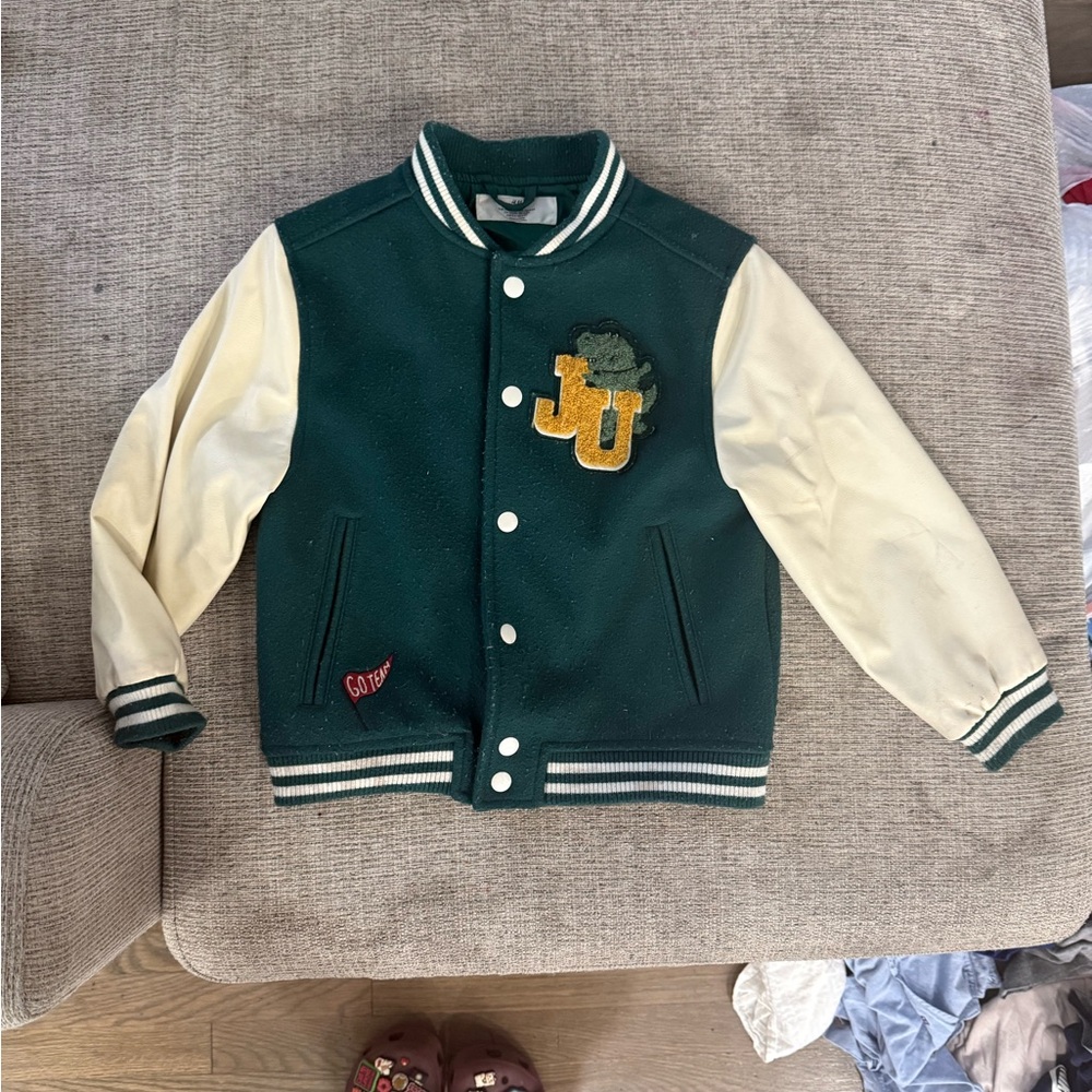 H&M Green and White Striped Jacket